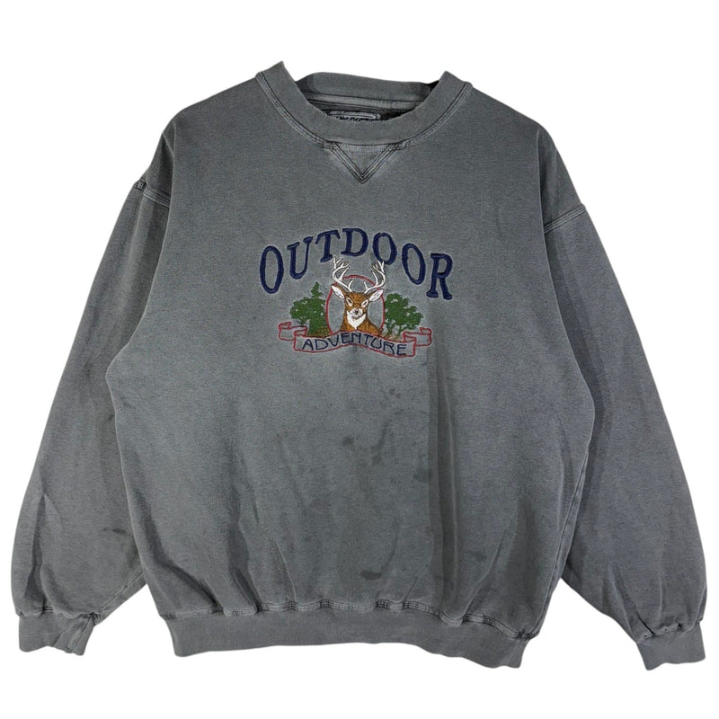 Vintage Outdoor Adventure Embroidered Nature Crewneck