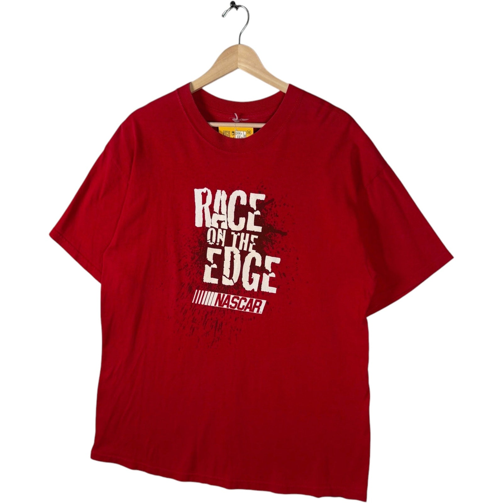 Vintage Race On The Edge Spellout Double Sided NASCAR Tee