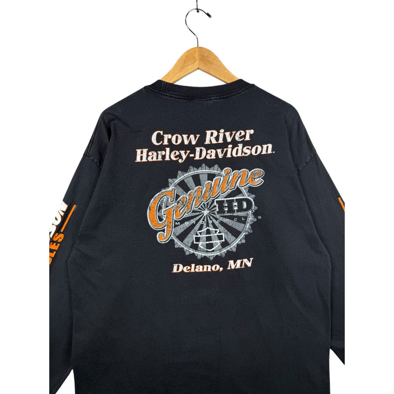 Vintage Harley Davidson Genuine Motorcycles Delano MN Long Sleeve T-Shirt