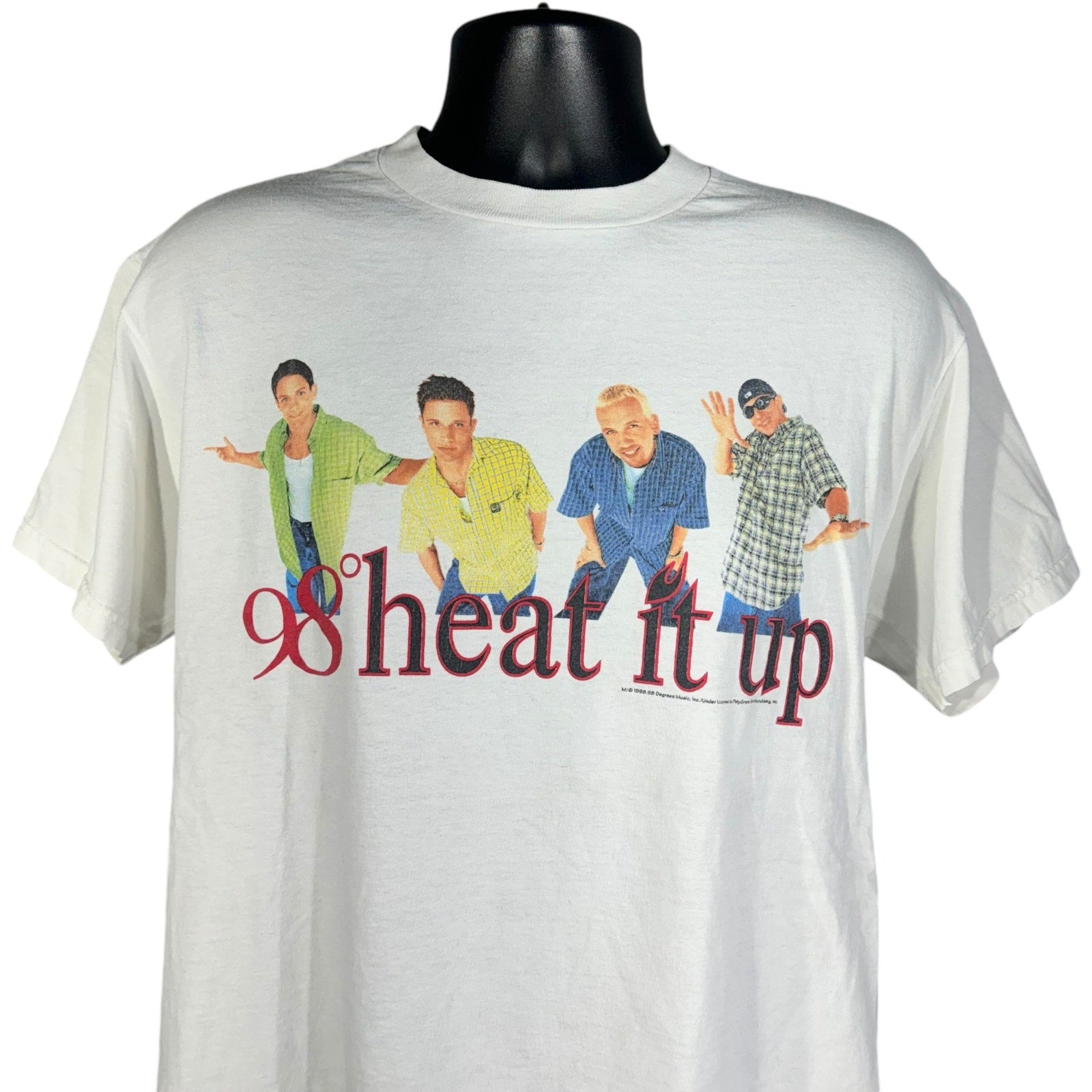 Vintage 98 Degrees "Heat It Up" Boy Band Tee 1998