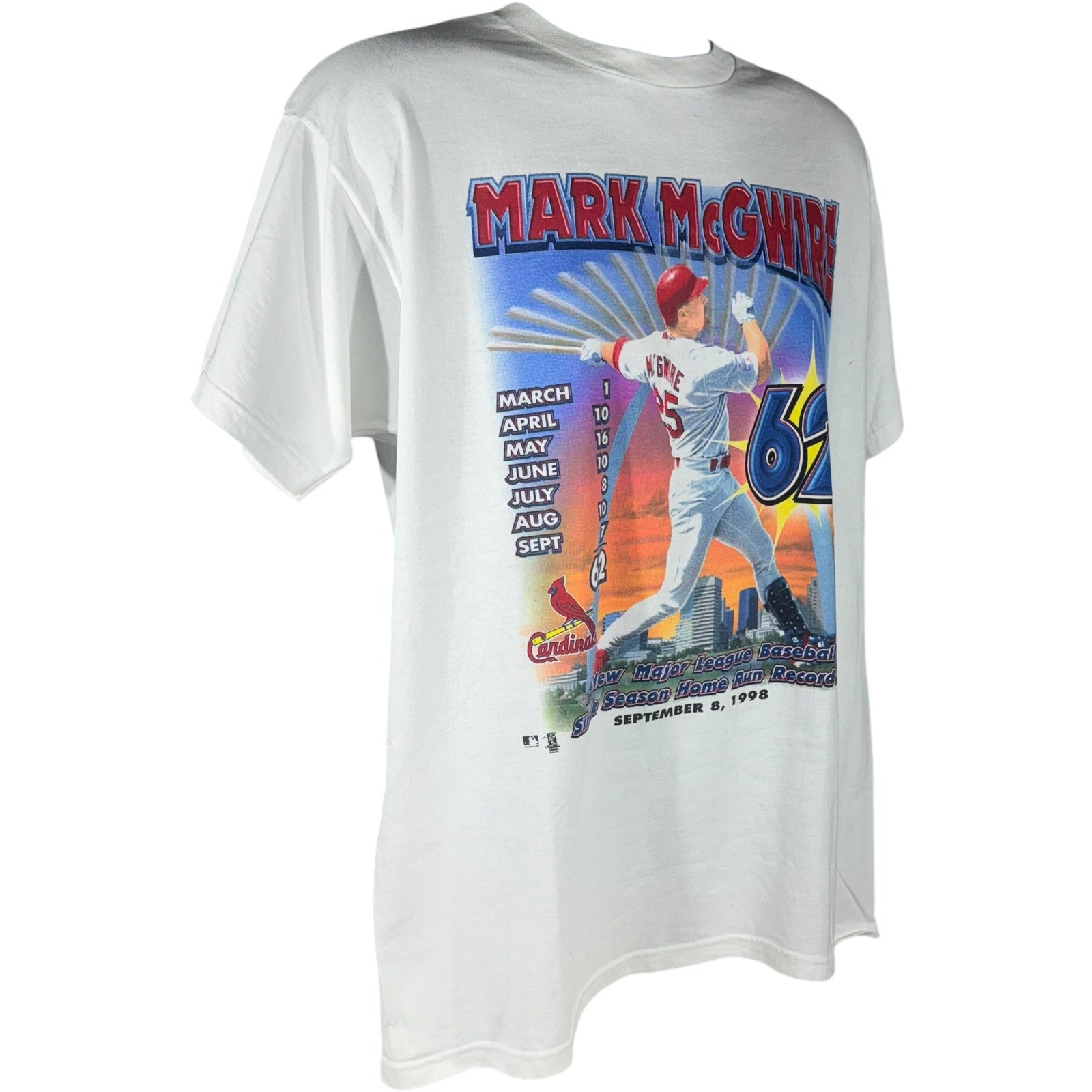 Vintage MLB Mark McGuire 62 Home Runs Tee