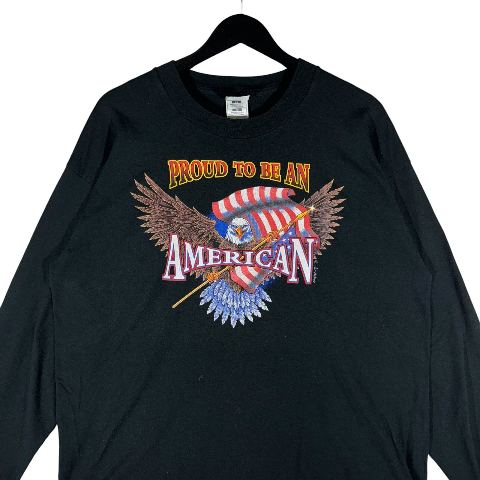 Vintage "Proud To Be An American" Bald Eagle Long Sleeve 90s