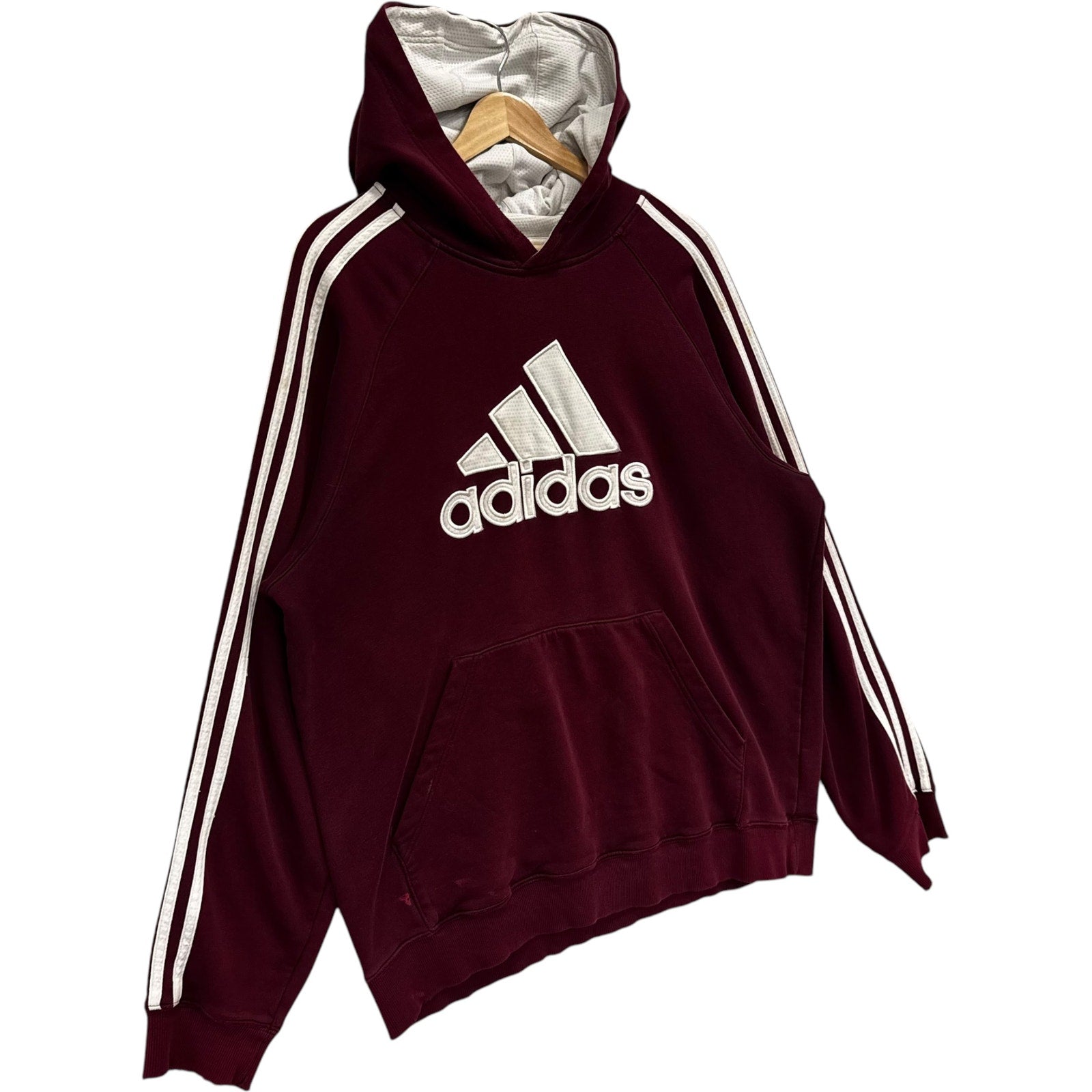 Vintage Adidas Big Logo 3 Stripe Hoodie