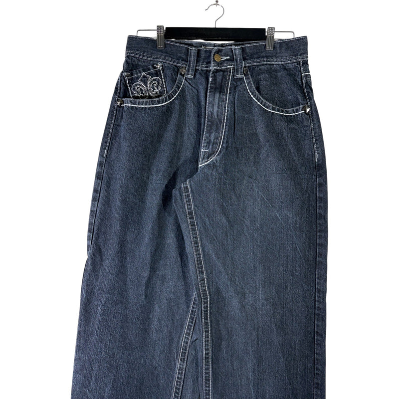 Vintage Basic Code Y2K Wide Leg Denim Jeans 34x32