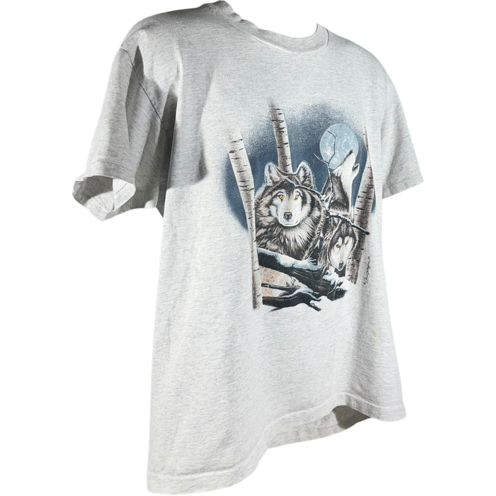 Vintage Wolves Nighttime Wilderness Graphic Tee