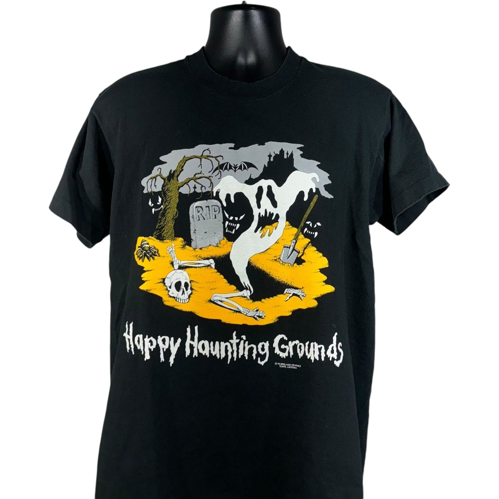 Vintage "Happy Haunting Grounds" Spooky Halloween Tee 1992