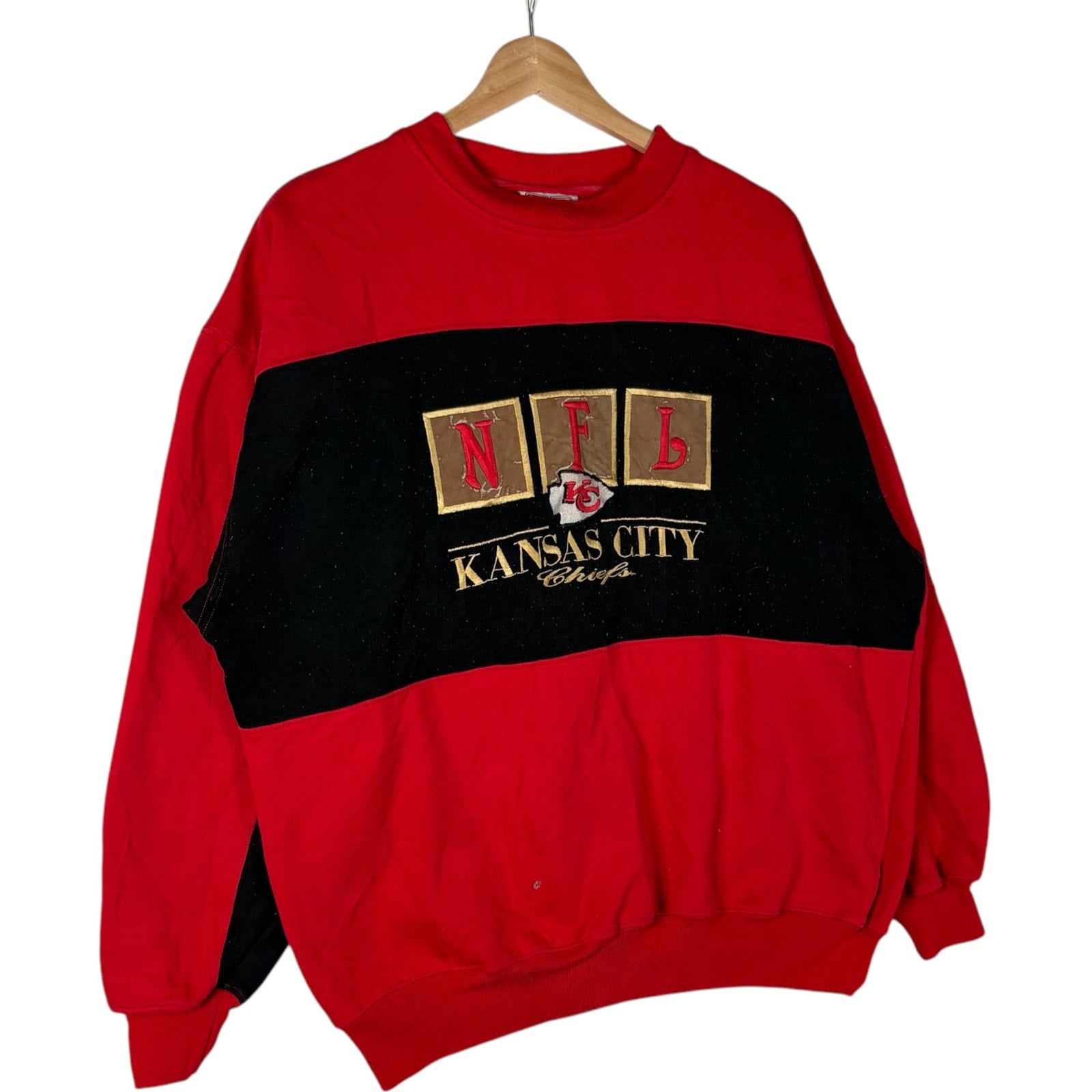 Vintage Kansas City Chiefs Spellout NFL Crewneck 90s