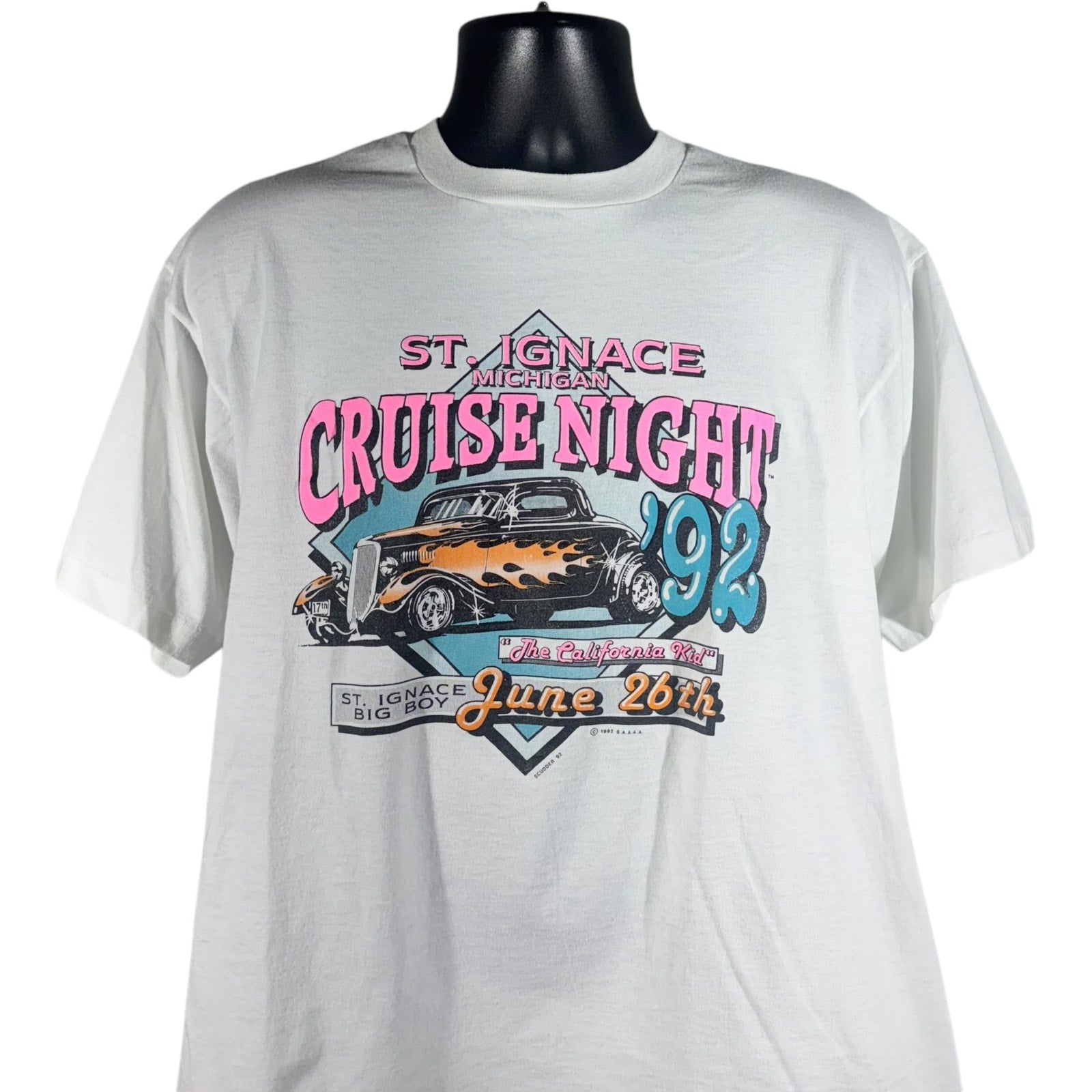 Vintage St. Ignace Michigan Cruise Night Classic Car Tee '92