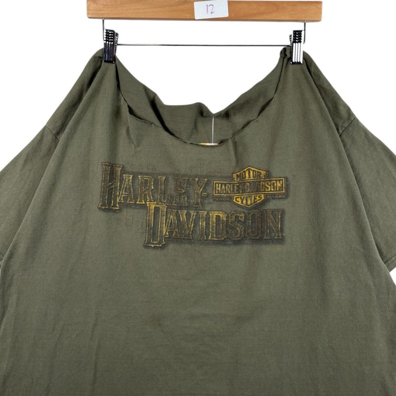 Vintage Harley Davidson Black Bear Flaming Graphic T-Shirt