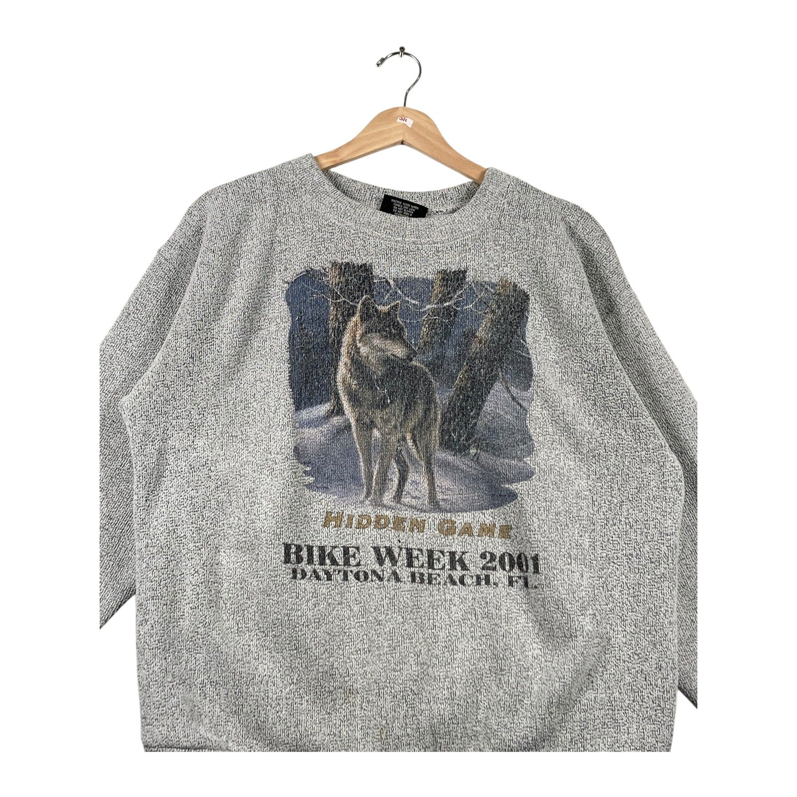 Vintage Bike Week 2001 Daytona Beach Wolf Graphic Crewneck