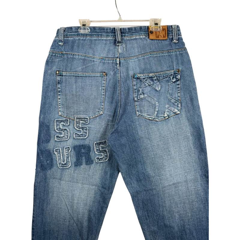 Vintage Cross Colours Embroidered Baggy Denim Jeans 38