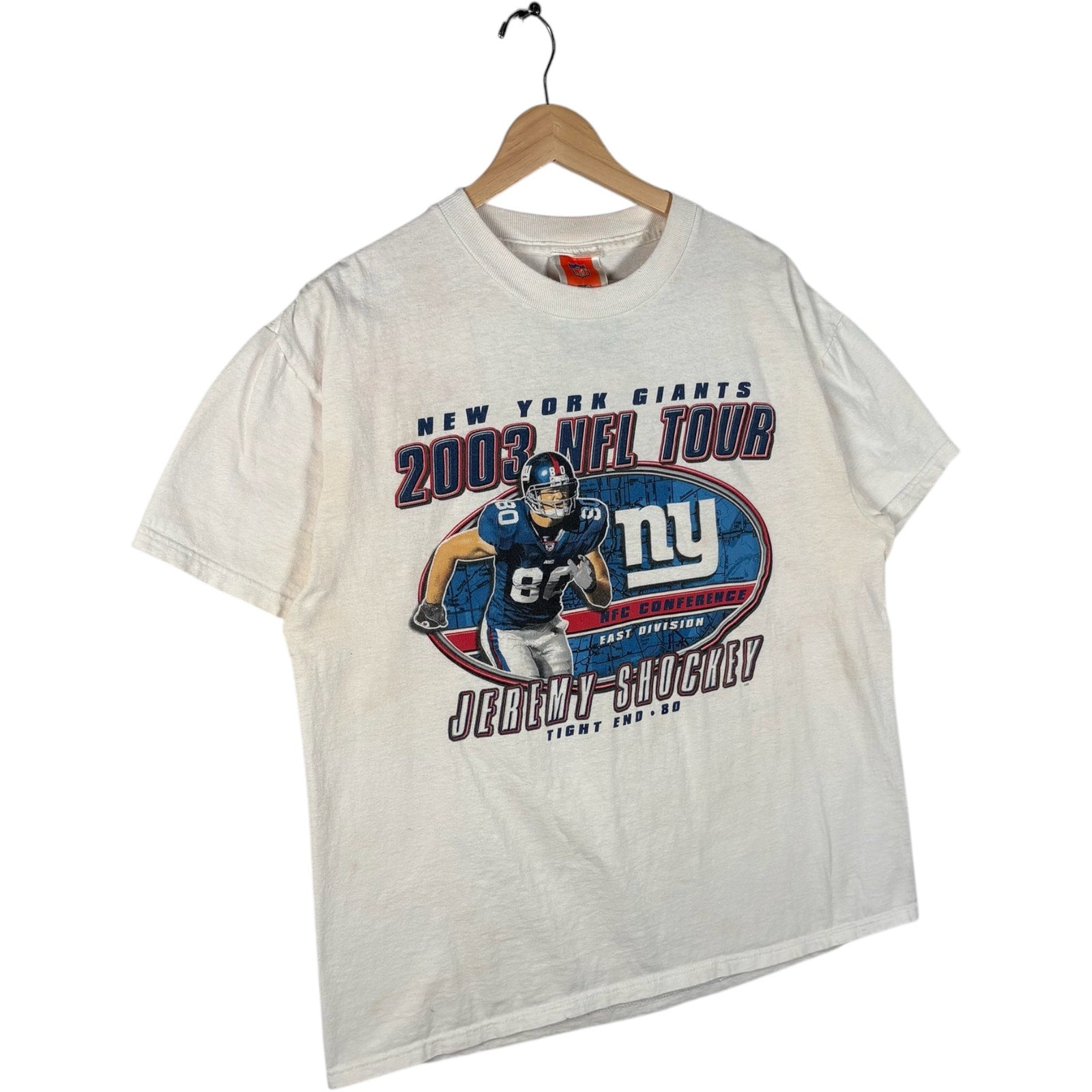 Vintage New York Giants NFL Tour Jeremy Shockey Tee