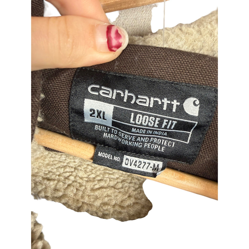 Vintage Carhartt Canvas Sherpa Lined Workwear Vest