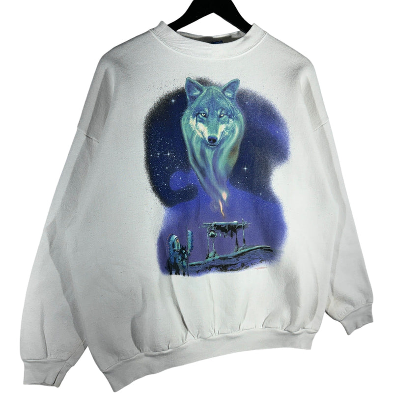 Vintage Native American Wolf Crewneck