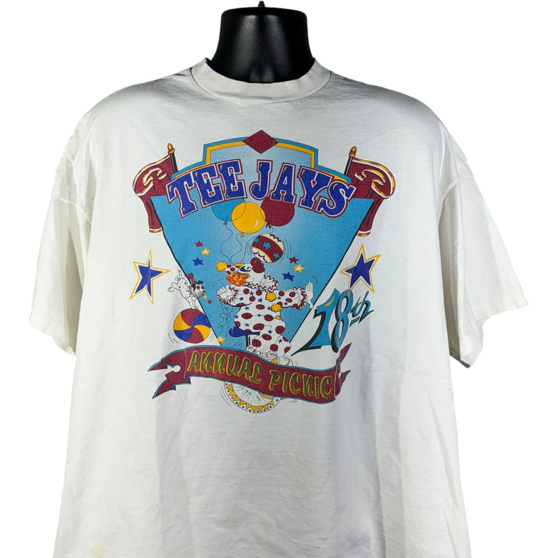 Vintage Tee Jays 18th Annual Company Picnic Clown Tee 90s