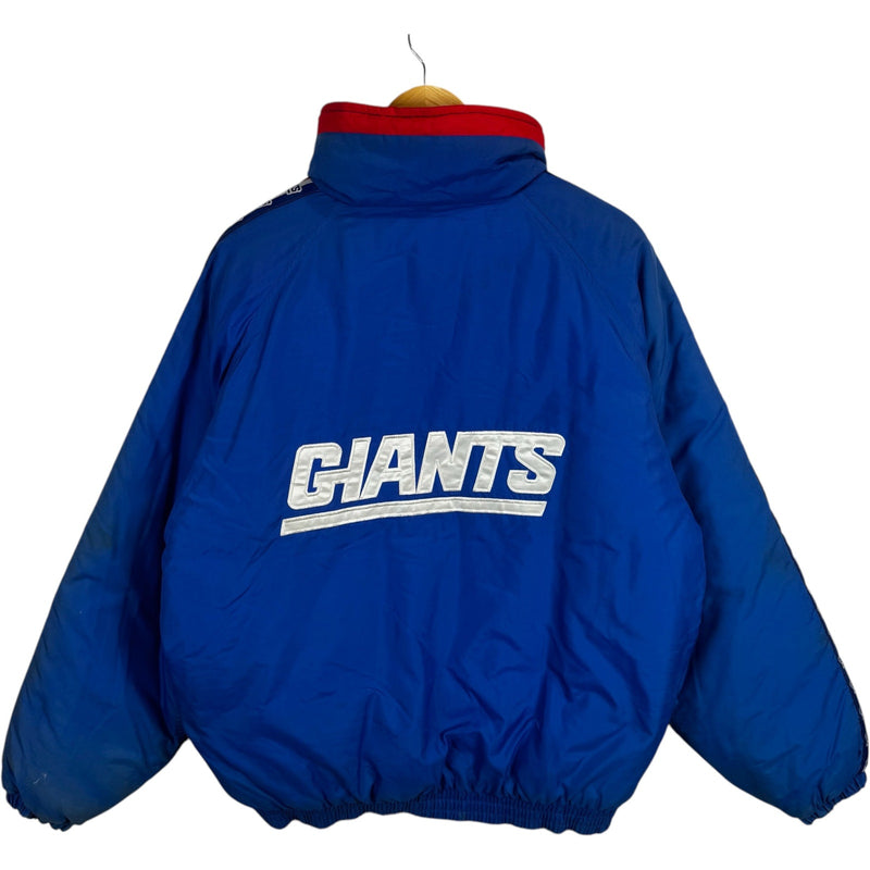 Vintage New York Giants Spellout NFL Full Zip Puffer Jacket 90s