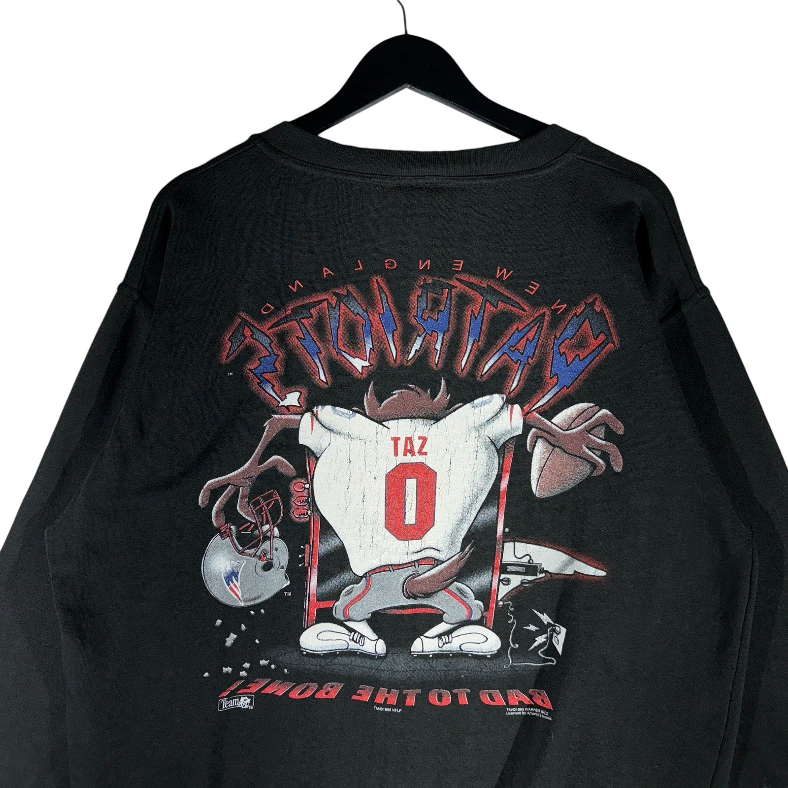 Vintage New England Patriots "Bad To The Bone" Taz Crewneck