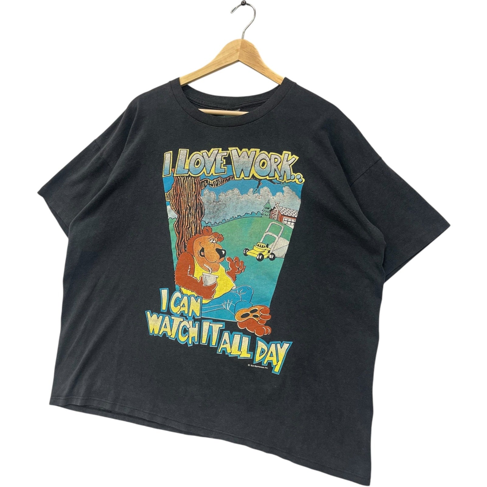 Vintage I Love Work I Can Watch It All Day Cartoon Tee