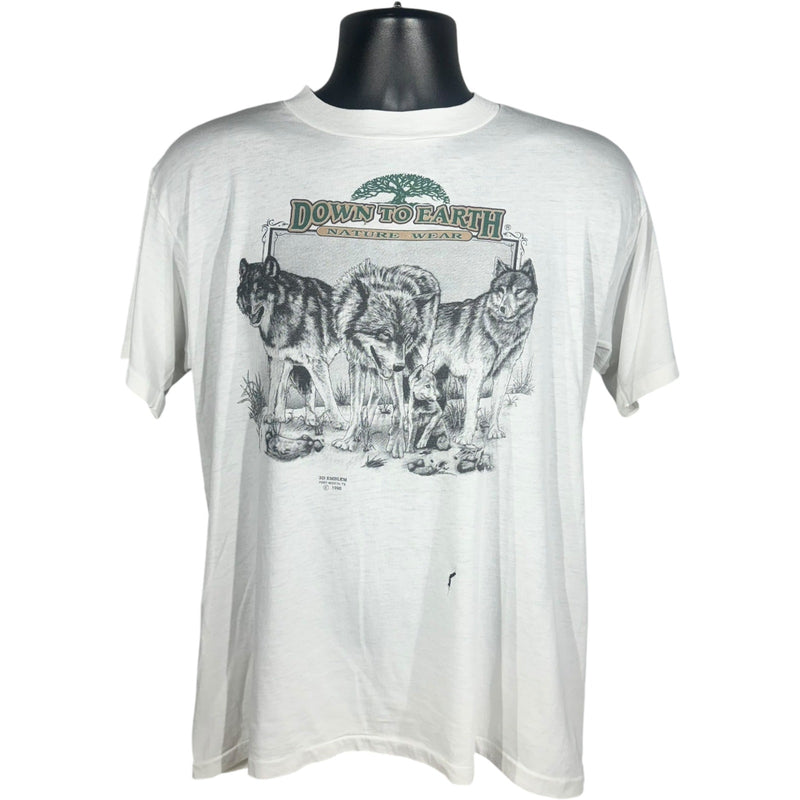 Vintage Wolfpack Down To Earth Nature Wear 3D Emblem Tee