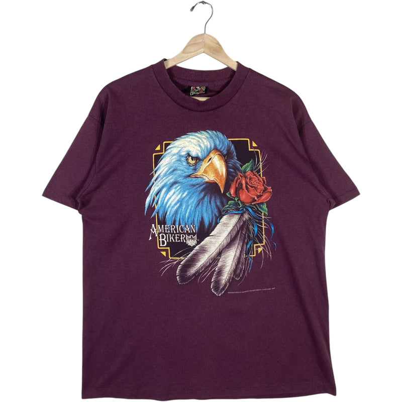 Vintage American Biker 3D Emblem Tee