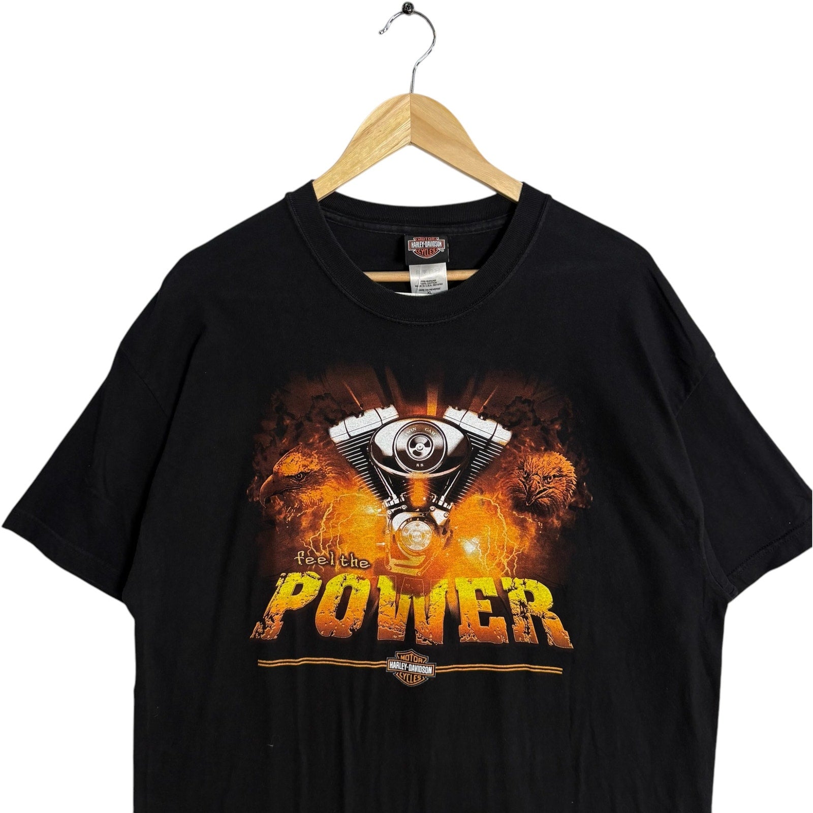 Vintage Harley Davidson "Feel The Power" Engine Tee