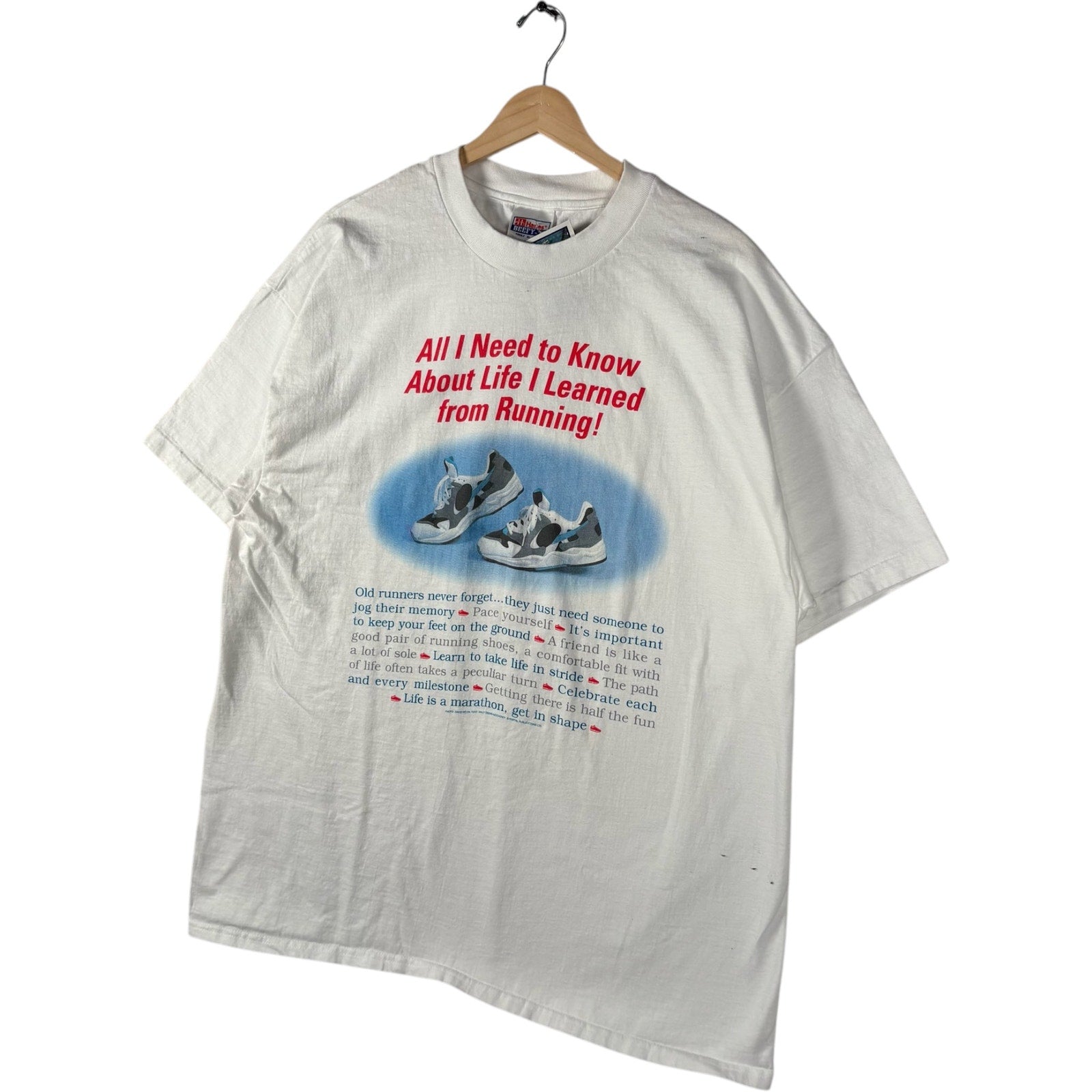 Vintage "I Learned From Running" Quote Tee