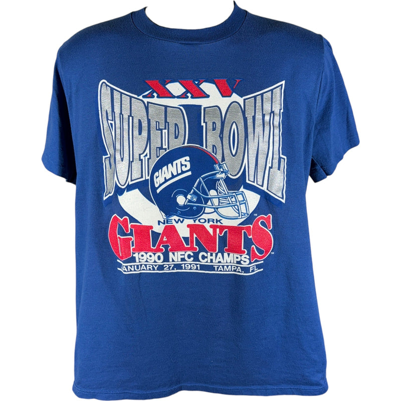 Vintage New York Giants Super Bowl 25 NFL Tee 1990