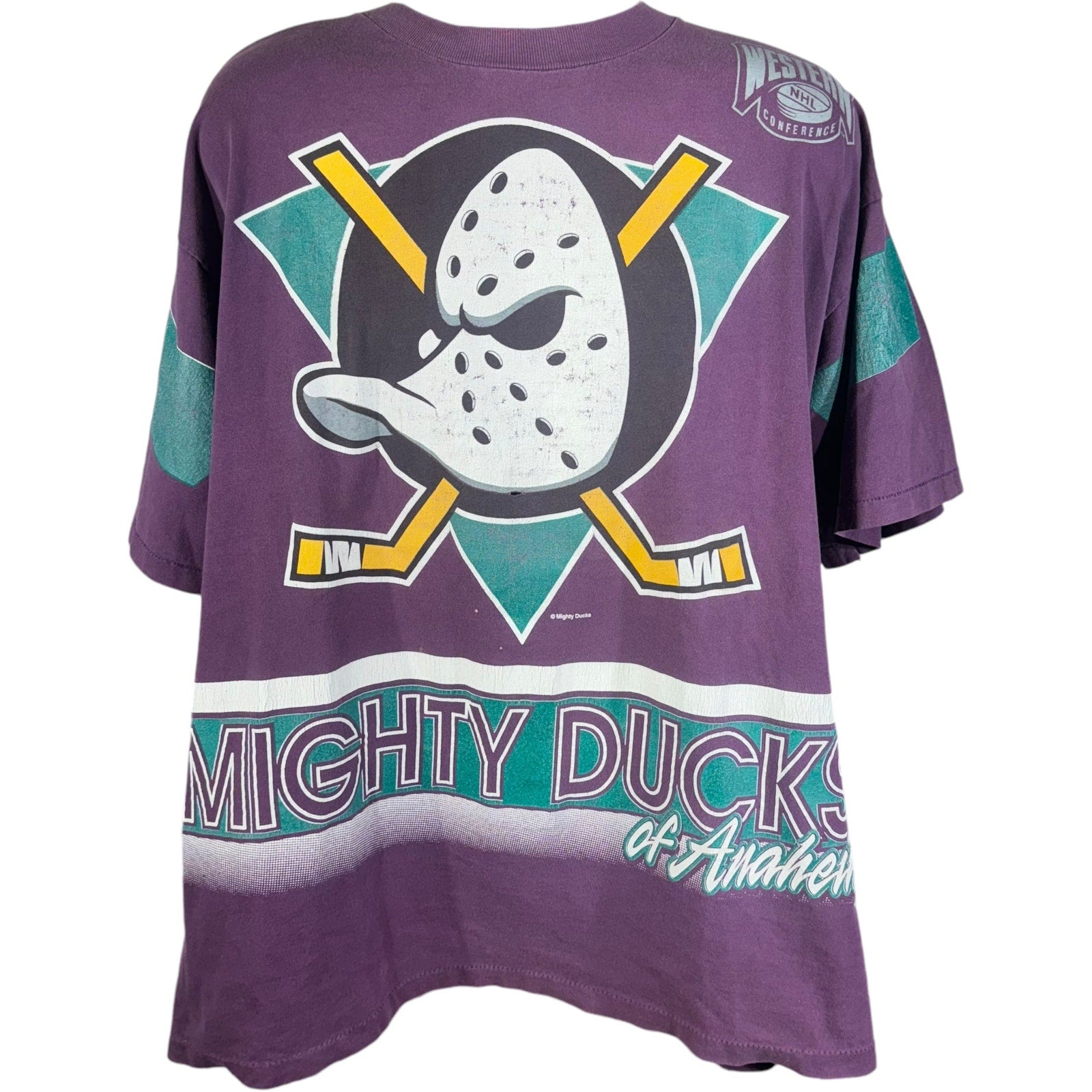 Vintage Salem Sportswear Anaheim Mighty Ducks AOP NHL Tee