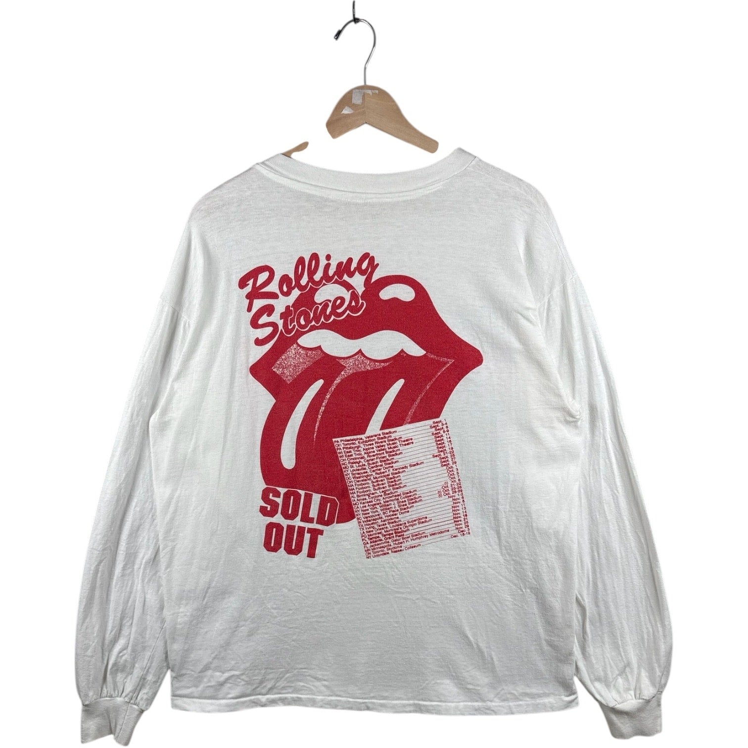 Vintage Rolling Stones Steel Wheels Tour Long Sleeve '89 XL