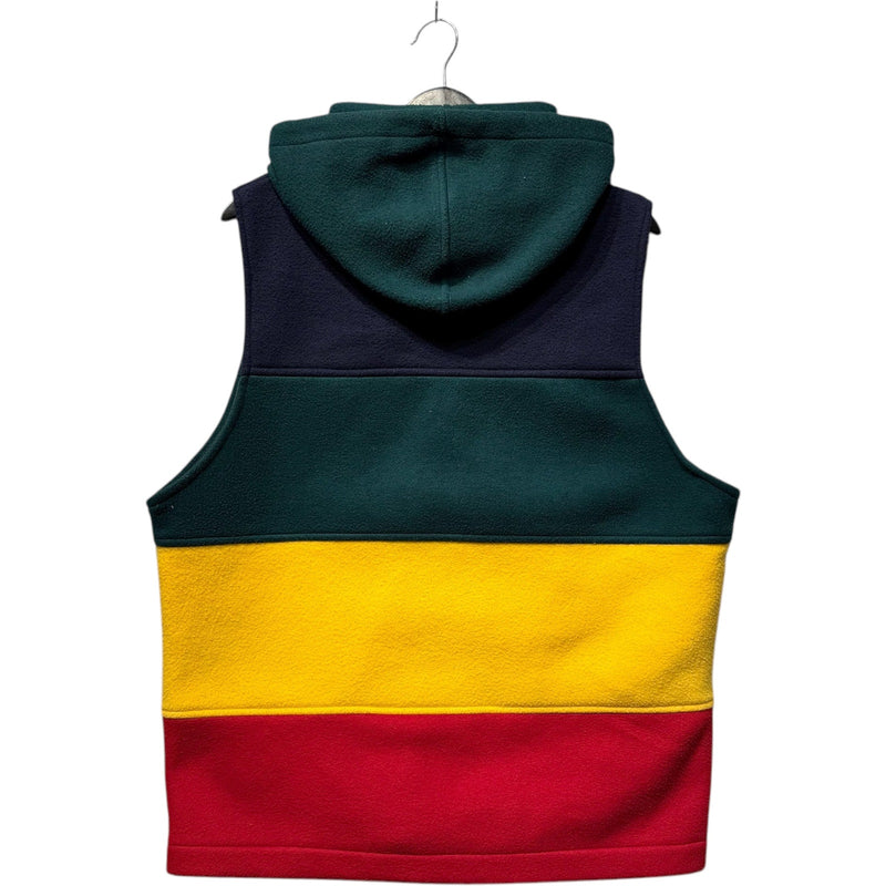 Vintage Izzi Fleece Color Block Hooded Full Zip Vest