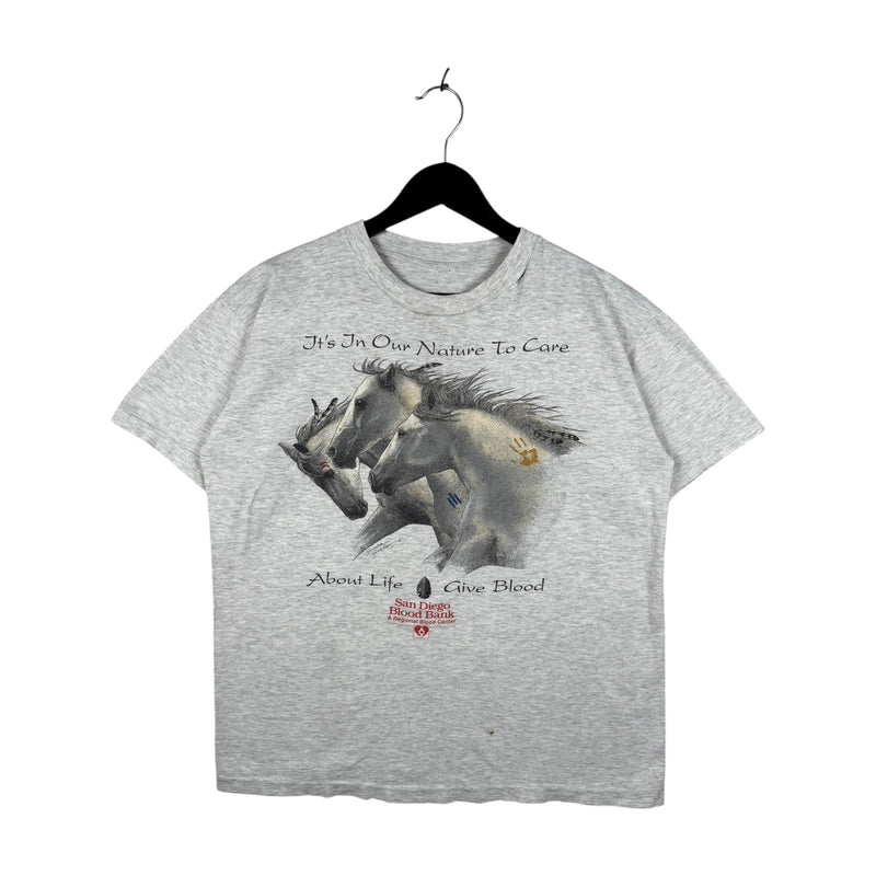Vintage San Diego Blood Bank Horse T-Shirt