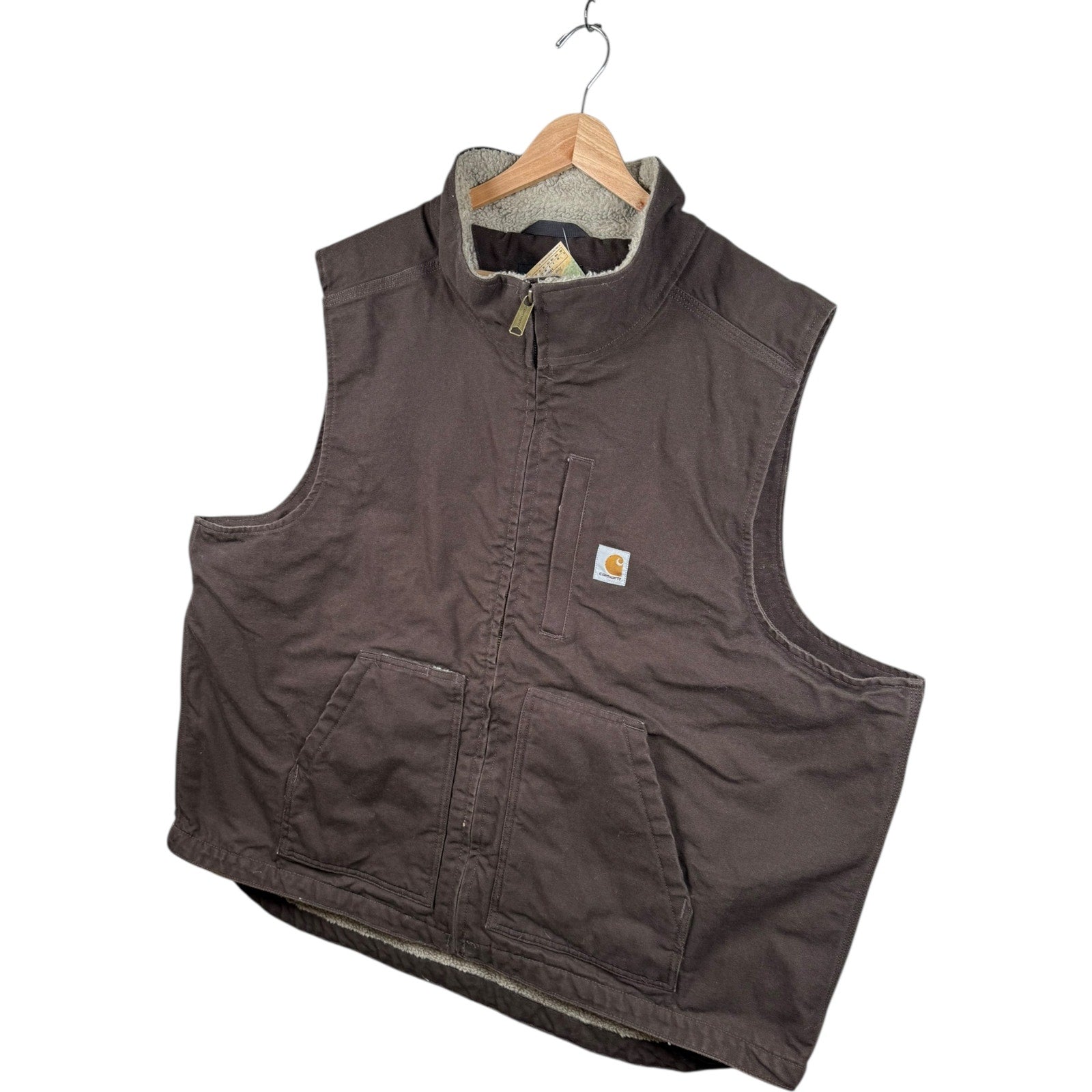 Vintage Carhartt Canvas Sherpa Lined Workwear Vest