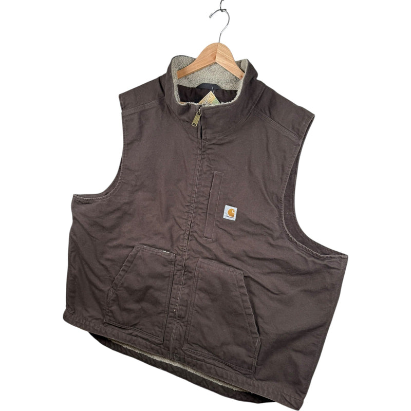 Vintage Carhartt Canvas Sherpa Lined Workwear Vest