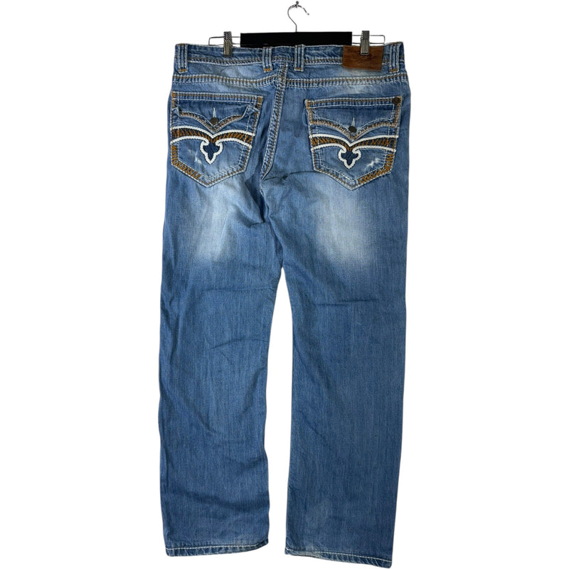 Vintage Gasparo Straight Leg Distressed Denim Jeans 38