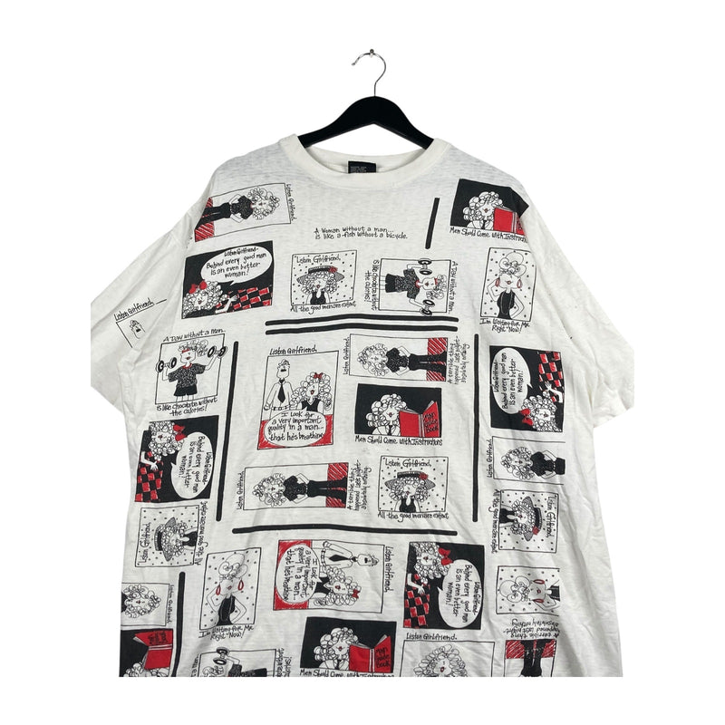 Vintage Comic Strip Graphic Short Sleeve T-Shirt