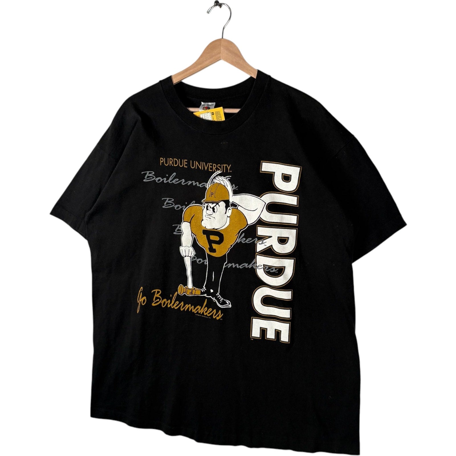 Vintage Purdue University Boilermakers Large Mascot Tee