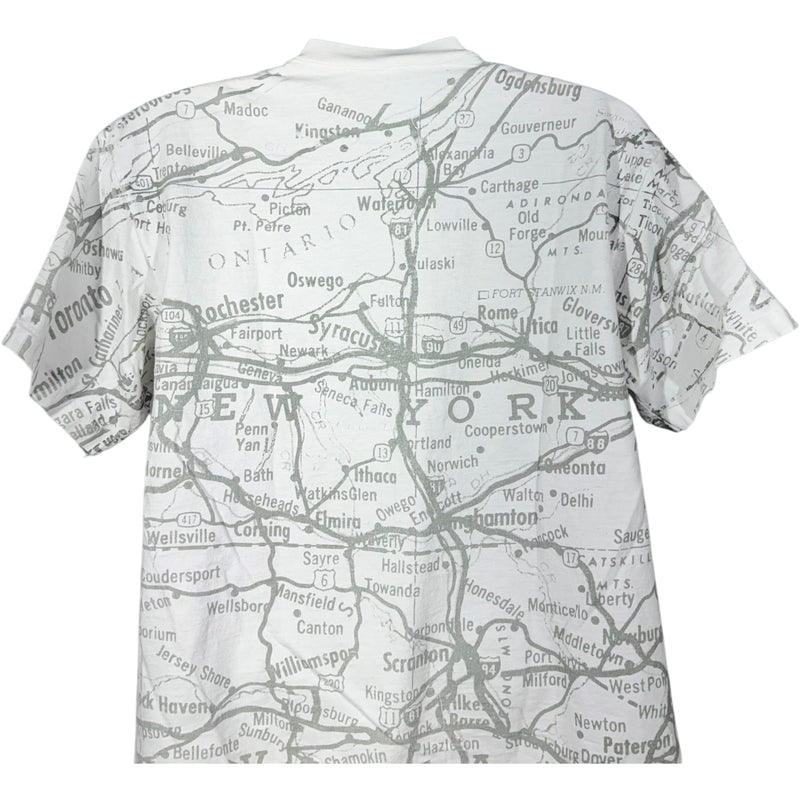 Vintage "NEW YORK" State Map AOP Souvenir Tee 90s