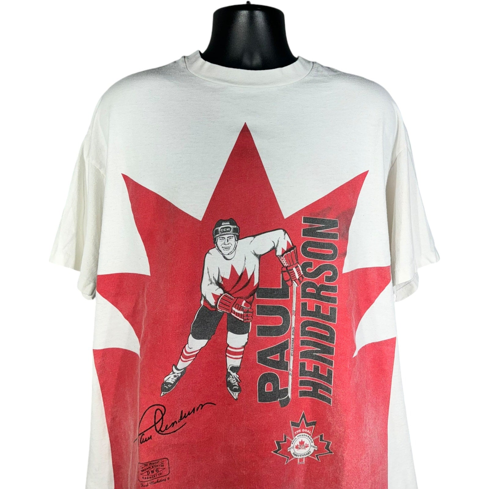 Vintage Canada Hockey Paul Anderson # 19 Anniversary Tee 90s