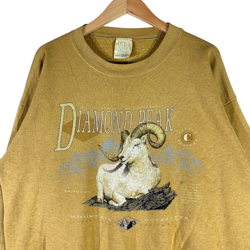 Vintage Diamond Peak Mountain Goat Graphic Crewneck Medium