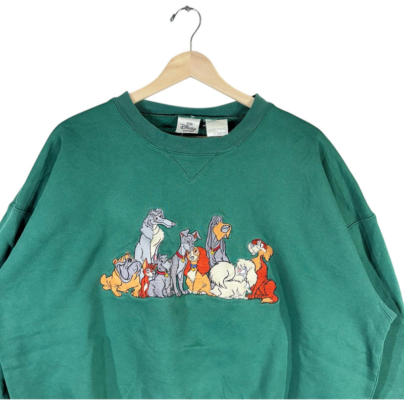 Vintage Lady And The Tramp Embroidered Crewneck