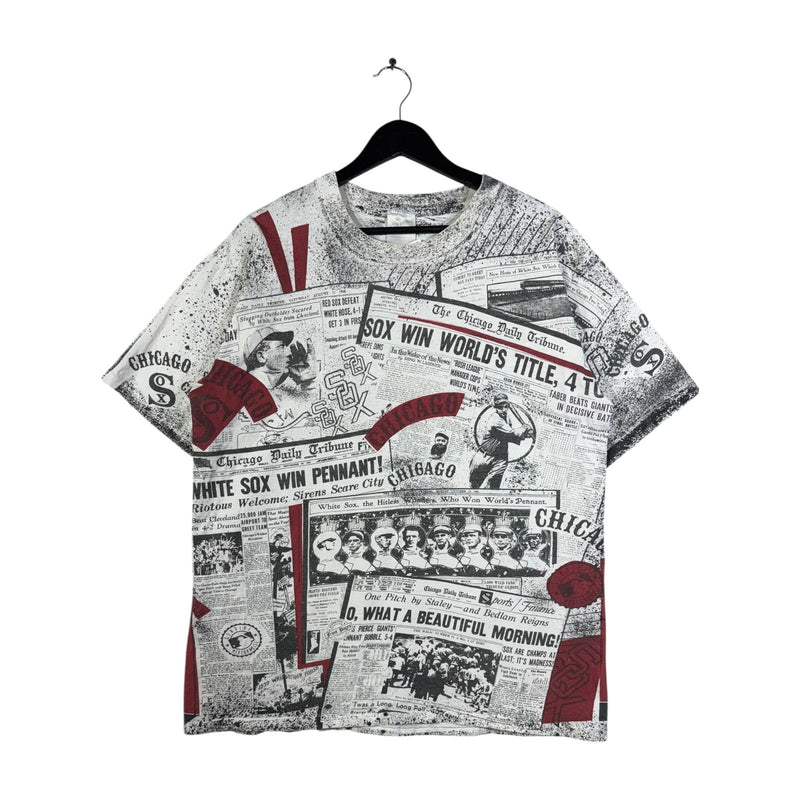 Vintage MLB AOP White Sox Newspaper T-Shirt