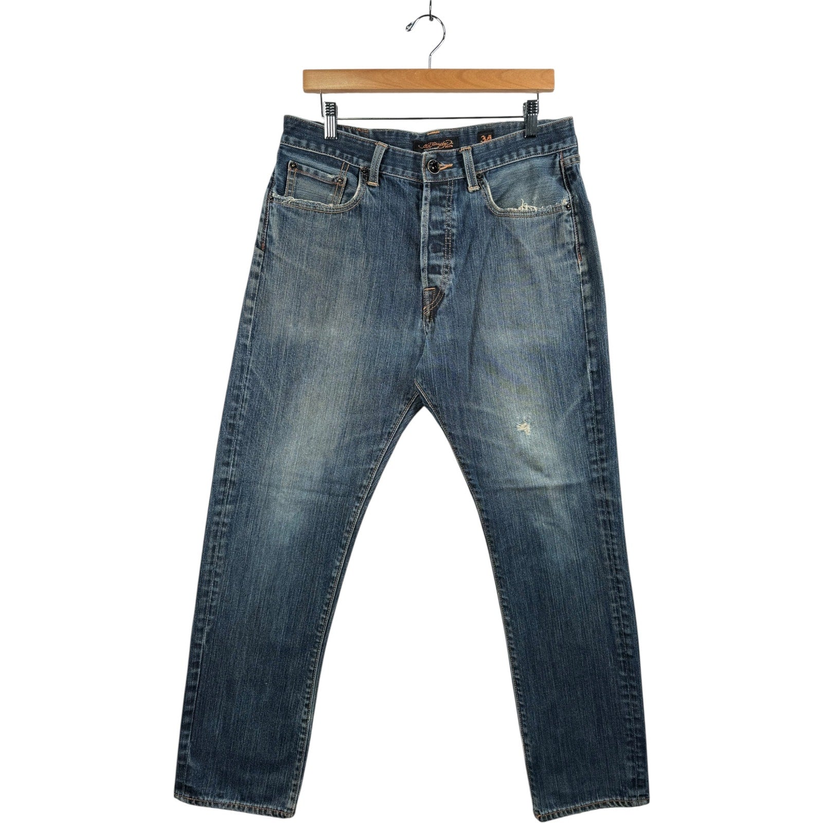 Vintage Ed Hardy Distressed Denim Jeans 34