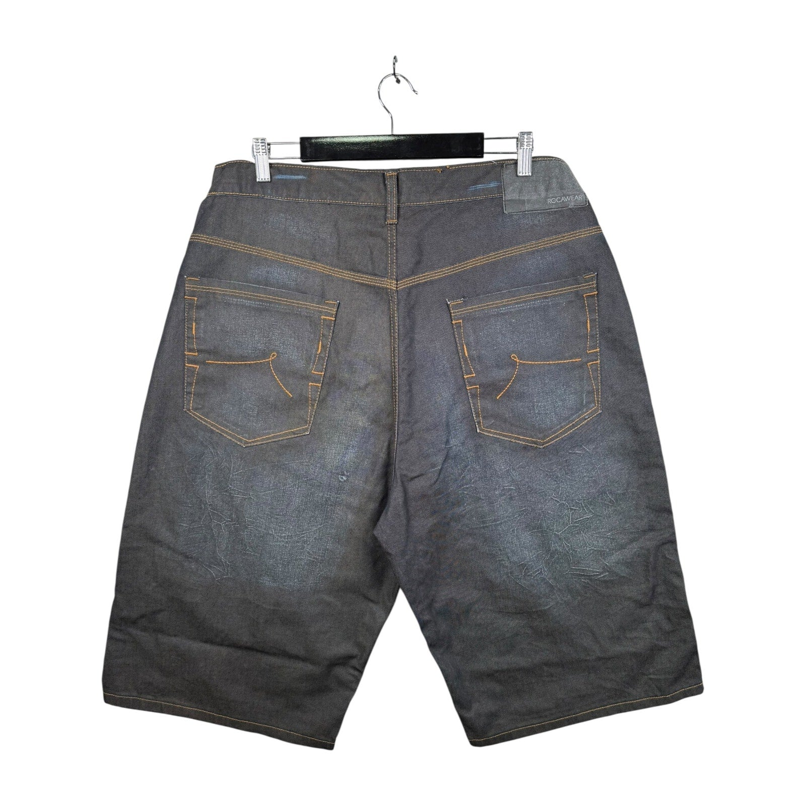 Vintage Whiskered Bermuda Jean Denim Shorts 42