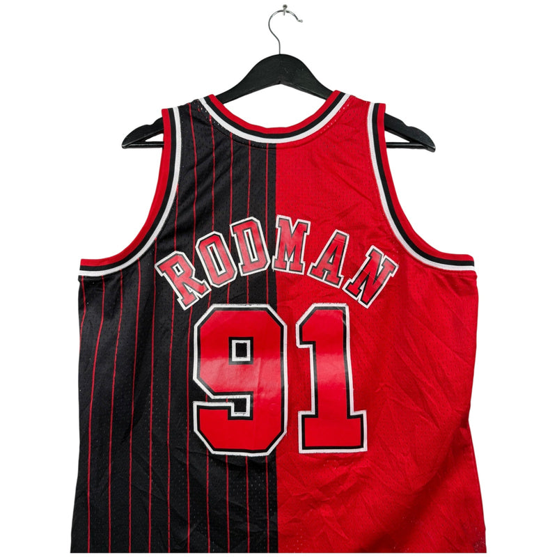 Vintage Mitchell & Ness Chicago Bulls Dennis Rodman #91 Split NBA Jersey