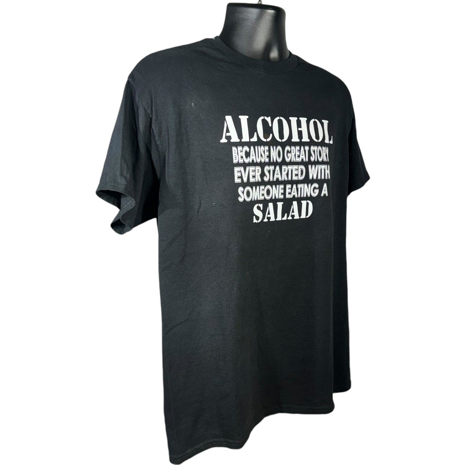 Vintage "Alcohol Because No Great Story..." Humor Novelty Tee