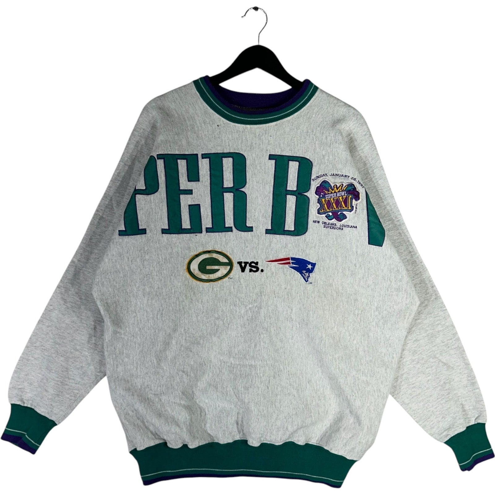 Vintage Legends Athletic Super Bowl 31 Spellout Crewneck 90s