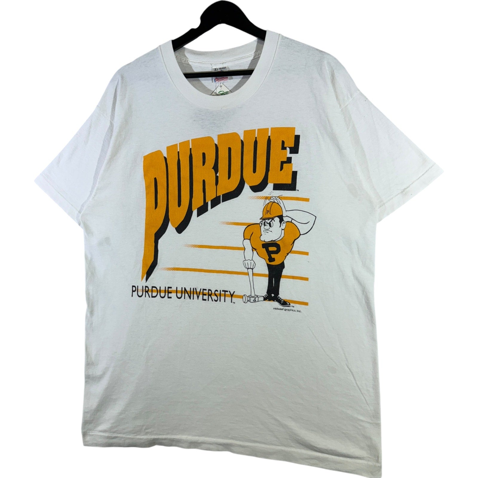Vintage Purdue University "Purdue Pete" Mascot Spellout Tee