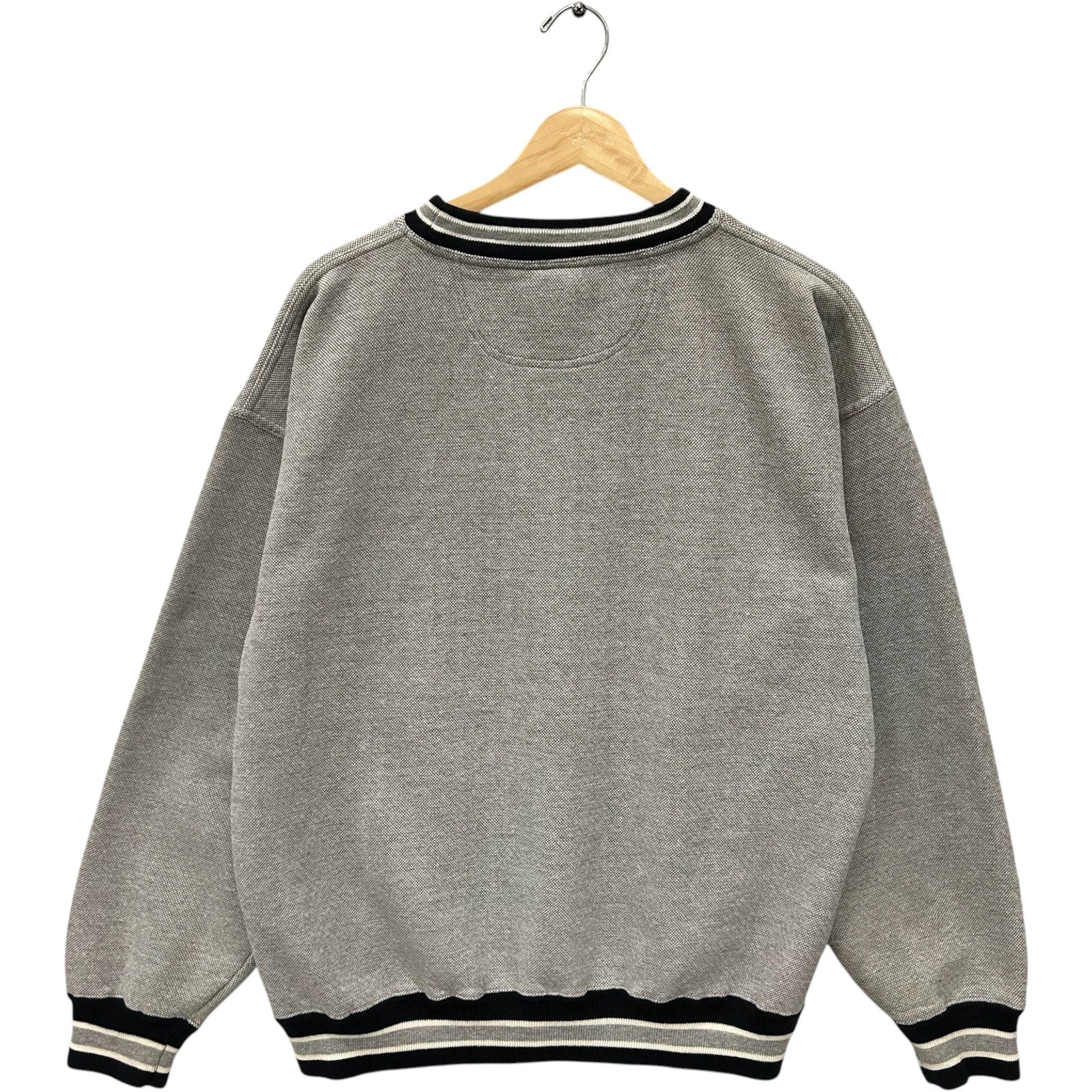 Vintage "M" Tennis Striped Collar Crewneck 90s