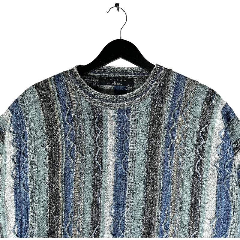 Vintage Protege Collection 3D Knit Striped Sweater