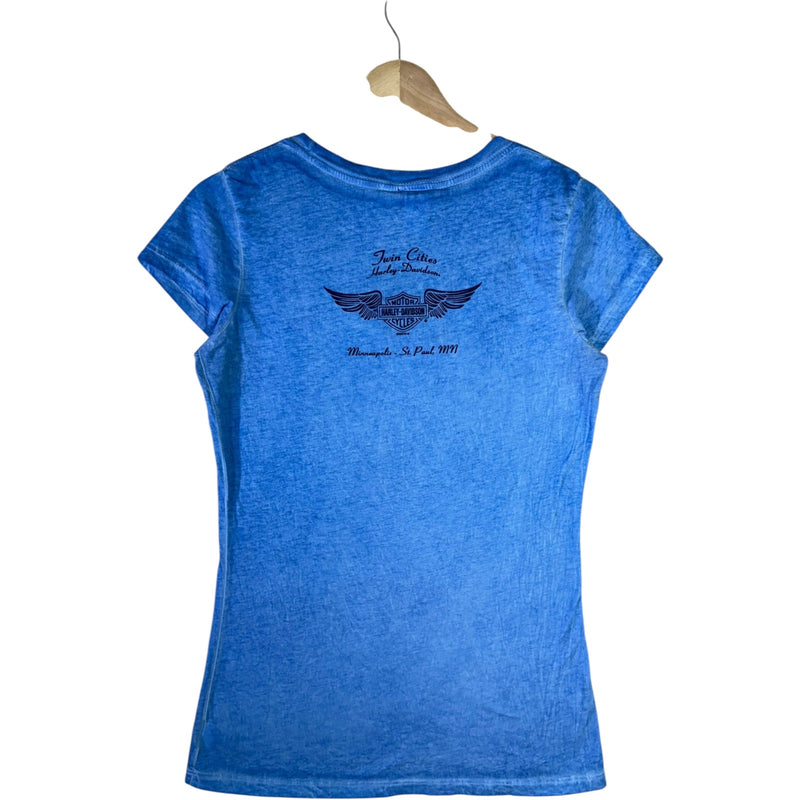 Vintage Harley Davidson Wing Floral T-Shirt